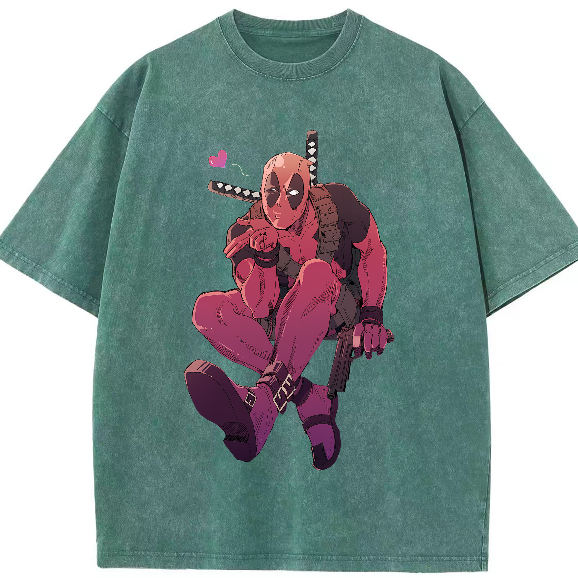 （画像用） Deadpool デッドプール 綿100% ヴィンテージ風 半袖Tシャツ（フロントプリント）